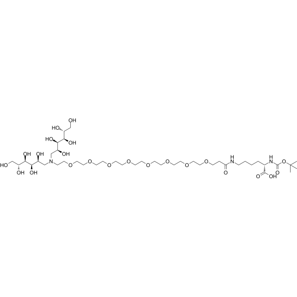 Boc-Lys-PEG8-N-bis(D-glucose) 2892350-30-8